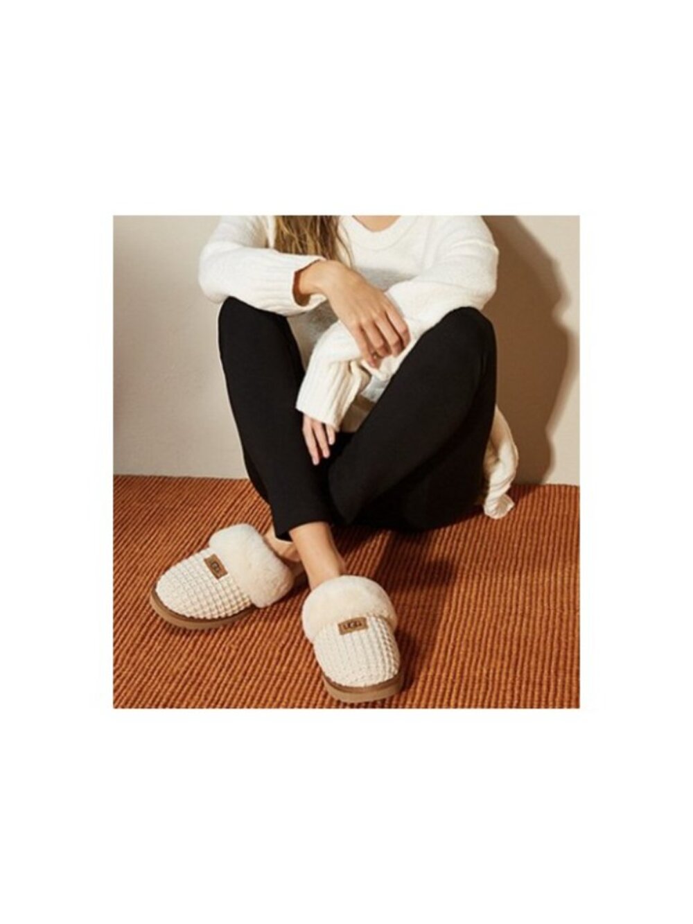 UGG Cozy Knit Slippers Cream Size 7